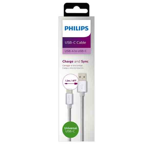کابل تبدیل USB به USB-C فیلیپس مدل DLC2528 طول 1.2متر